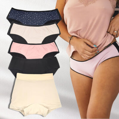 Pack 5 culottes menstruelles réglables au choix - taille 34 à 54