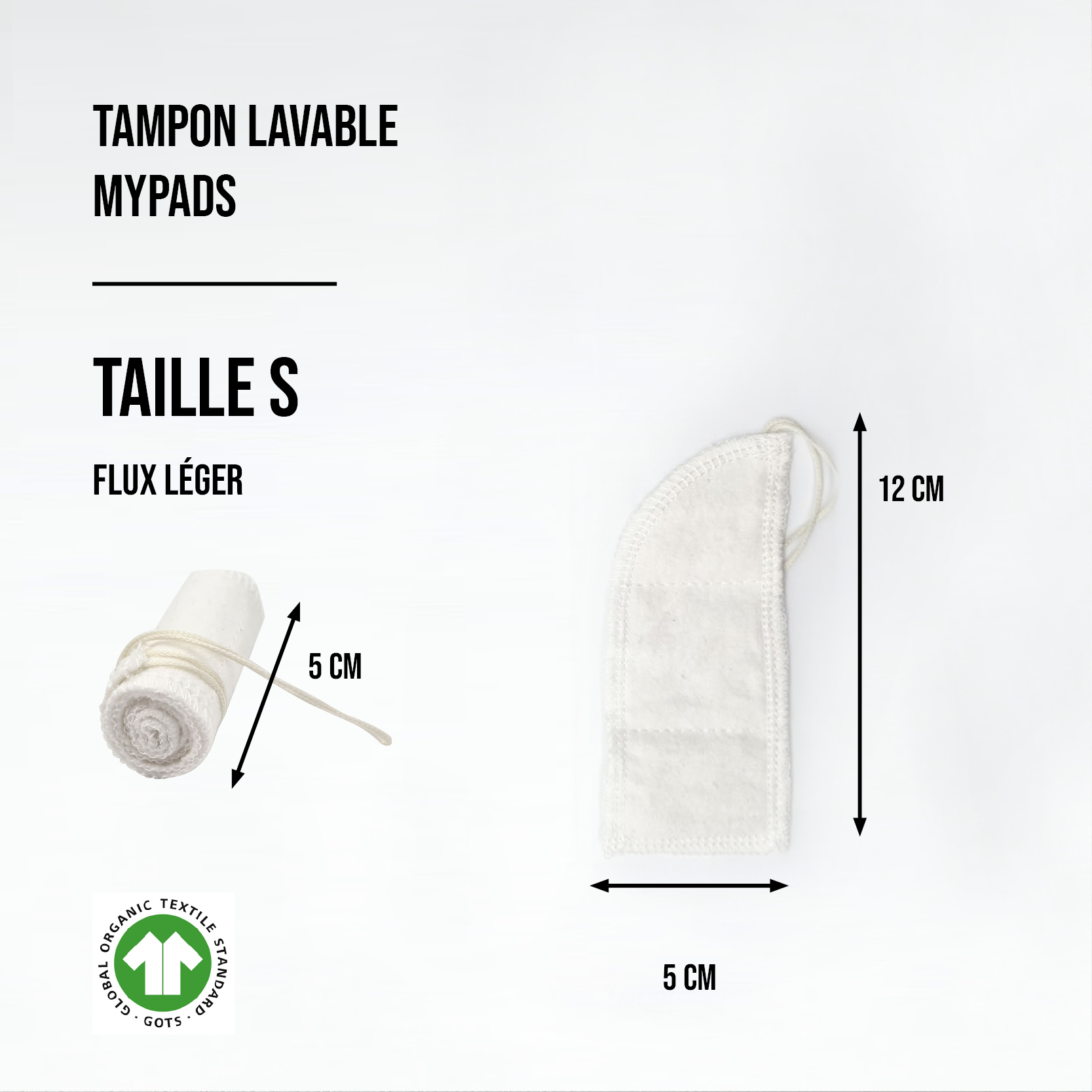 3 tampons lavables bio - Taille S