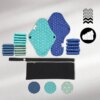 Pack Complet Serviettes hygiéniques lavables - Jour et nuit - Flux léger à moyen - 20 pièces + 1 pochette offerte