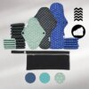 Pack Complet Serviettes hygiéniques lavables - Jour et nuit - Flux moyen à fort - 20 pièces + 1 pochette offerte