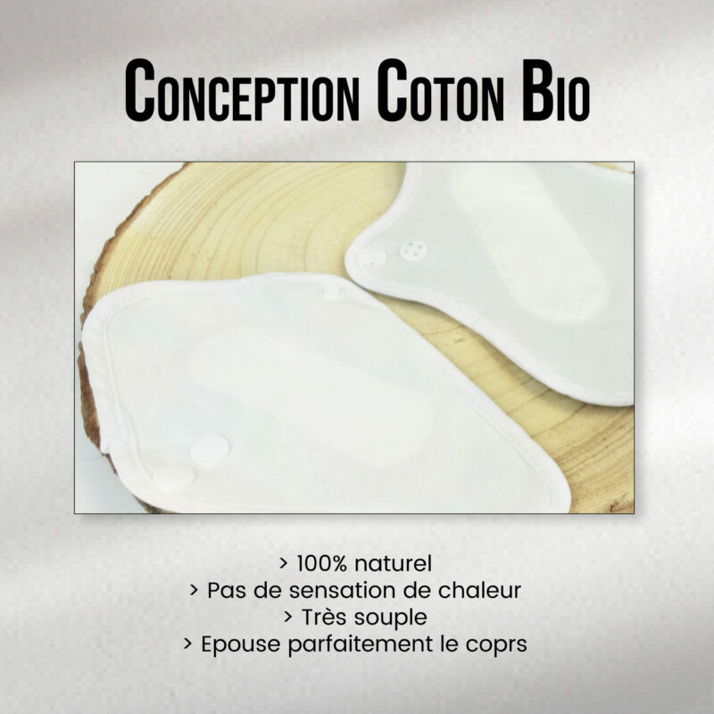 1 protège-string lavable, coton bio, flux très léger - Coloris aléatoire – Image 2