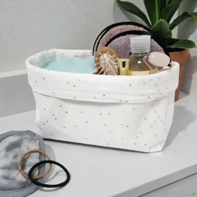 Panière lingettes taille L - Double gaze de coton