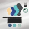Pack découverte Serviettes hygiéniques lavables - Jour et nuit - Flux léger à moyen (pochette offerte)