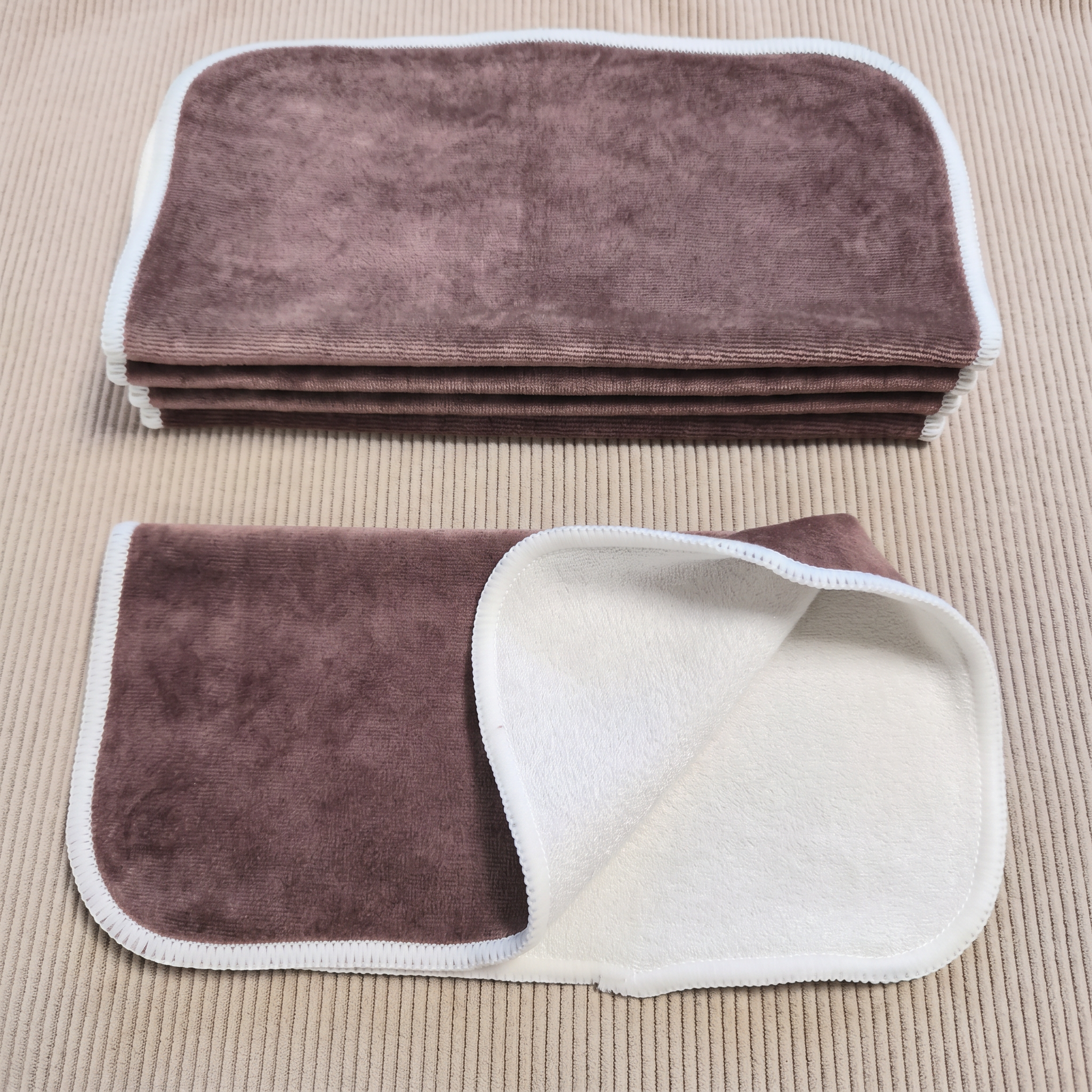 5 grandes lingettes lavables - Velours – Image 13
