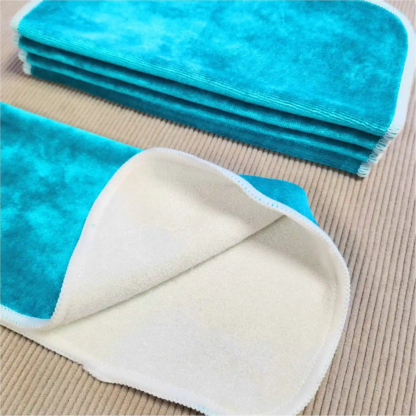 5 grandes lingettes lavables - Velours – Image 7