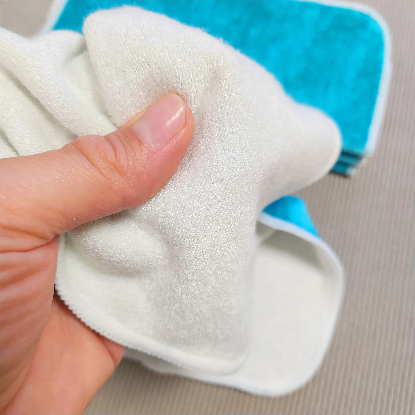 5 grandes lingettes lavables - Velours – Image 4