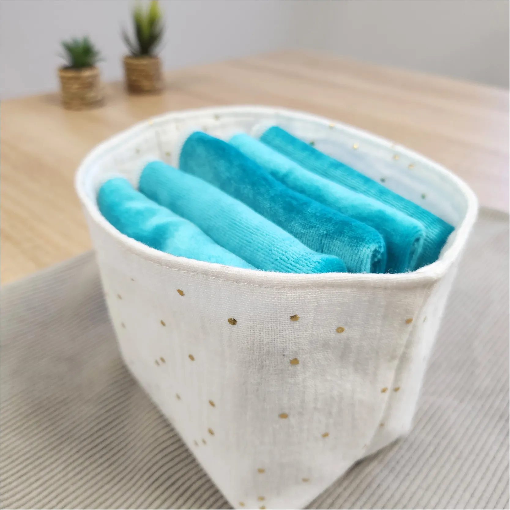 5 grandes lingettes lavables - Velours – Image 3
