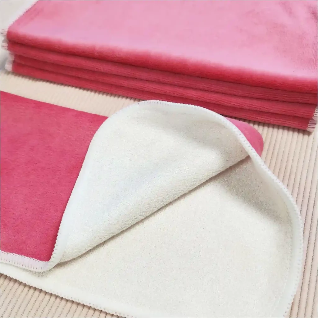 5 grandes lingettes lavables - Velours