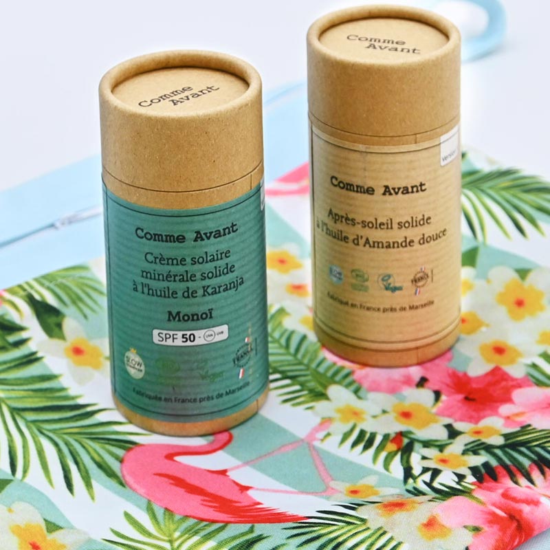 Kit Solaire Comme Avant : Crème SPF50 et Baume Après-soleil + pochette de plage – Image 3