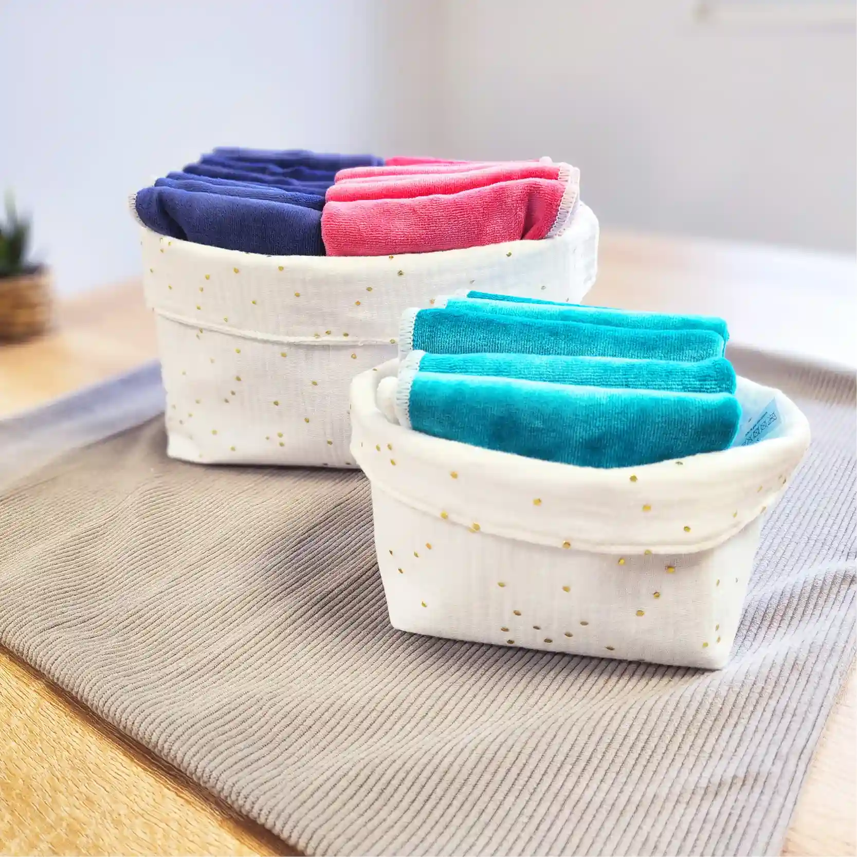 5 grandes lingettes lavables - Velours – Image 11