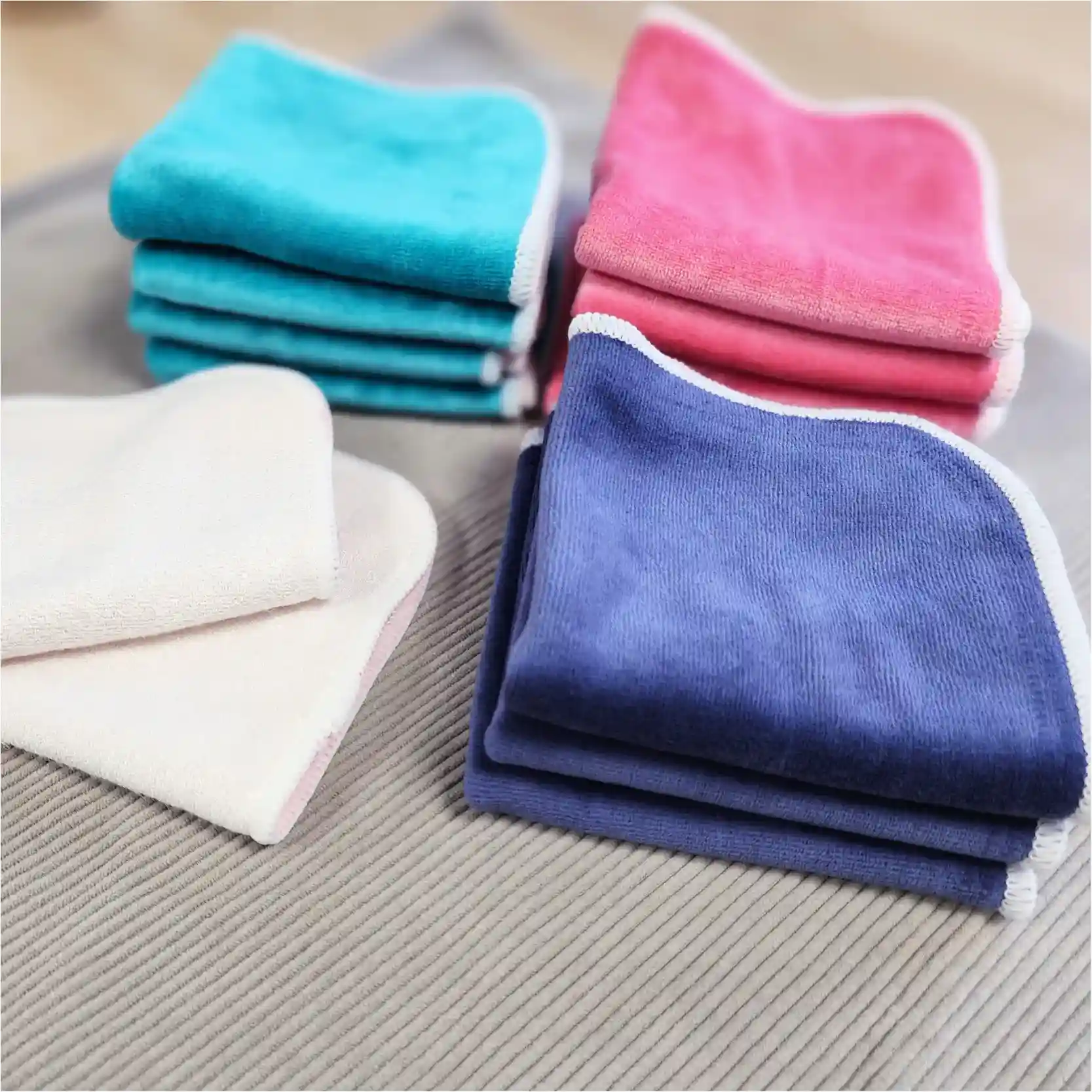 5 grandes lingettes lavables - Velours – Image 9