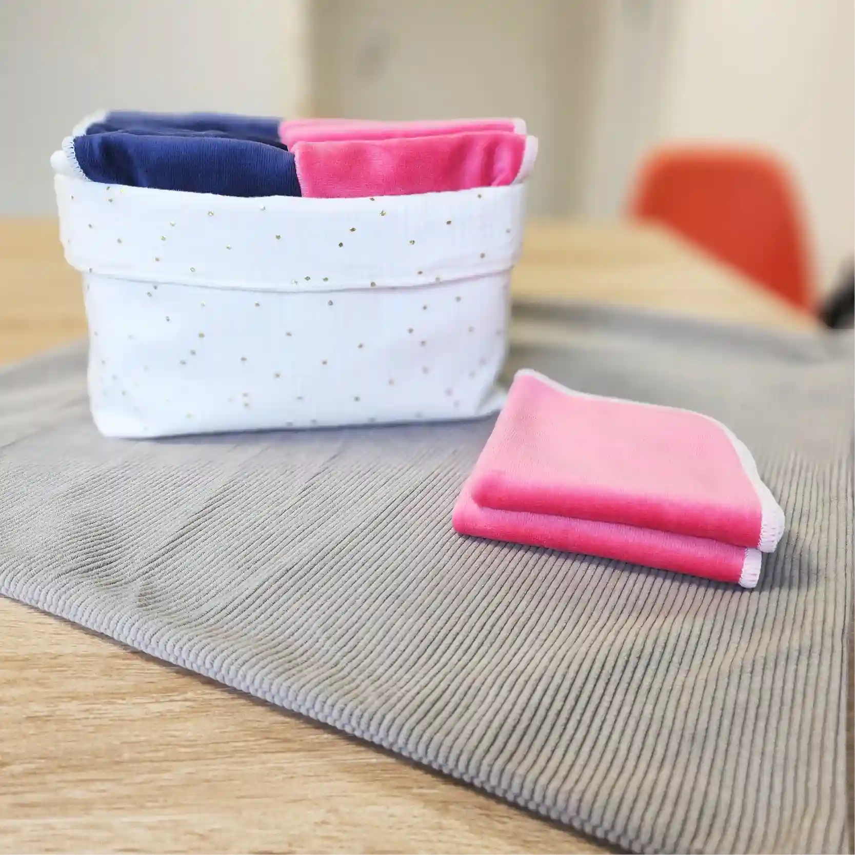 5 grandes lingettes lavables - Velours – Image 10