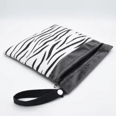 Pochette double hermétique et zipée Zèbre - Prix cassé