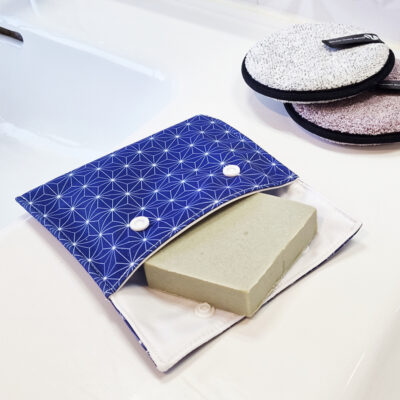 1 pochette à savon, cosmétique solide – conservation transport