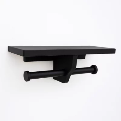 Porte papier toilette double - Noir mat Lafeuille
