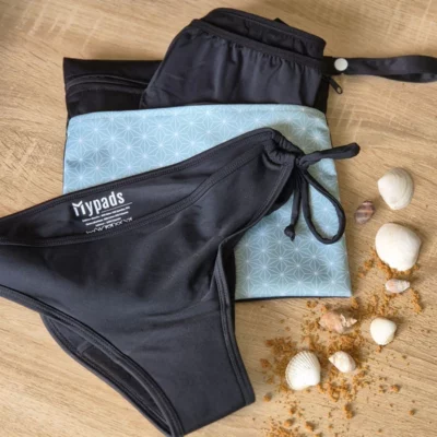 Pack journée d'été - 1 culotte + 1 maillot menstruel + 1 pochette