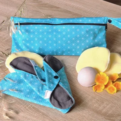 Soin intime - serviettes hygiéniques lavables + nettoyant + lingettes