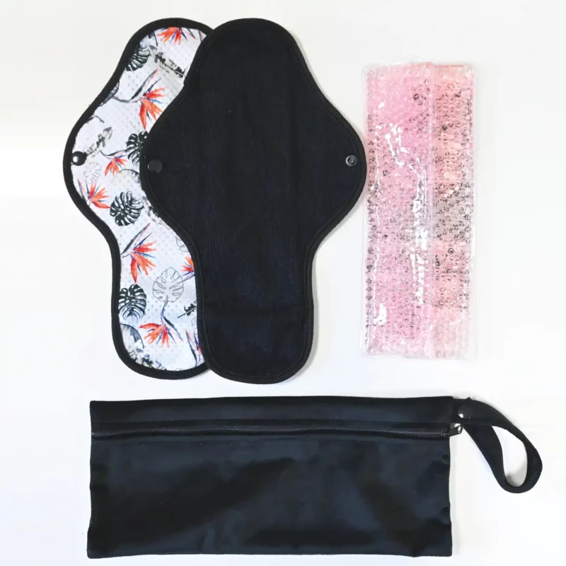Règle douloureuse : 2 serviettes + 2 pads soulageant chaud / froid + 1 pochette – Image 2